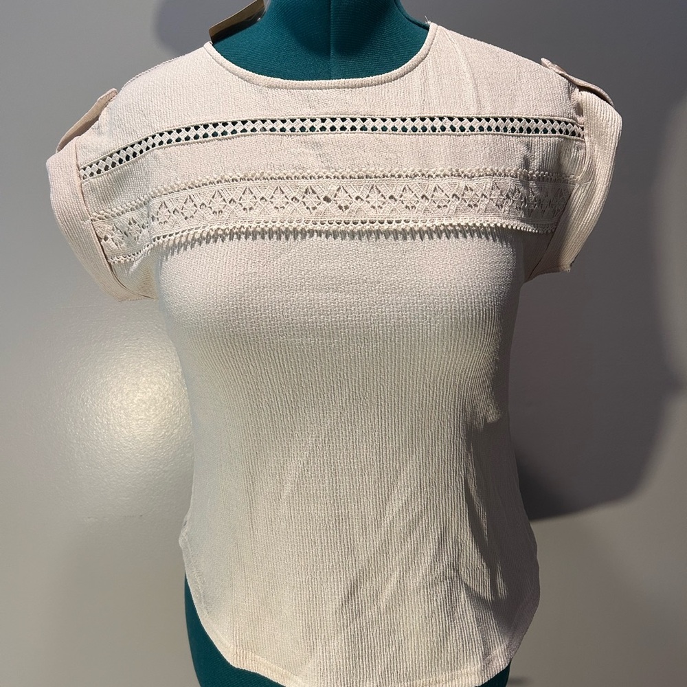 Blu Pepper White Fitted Embellished Blouse
